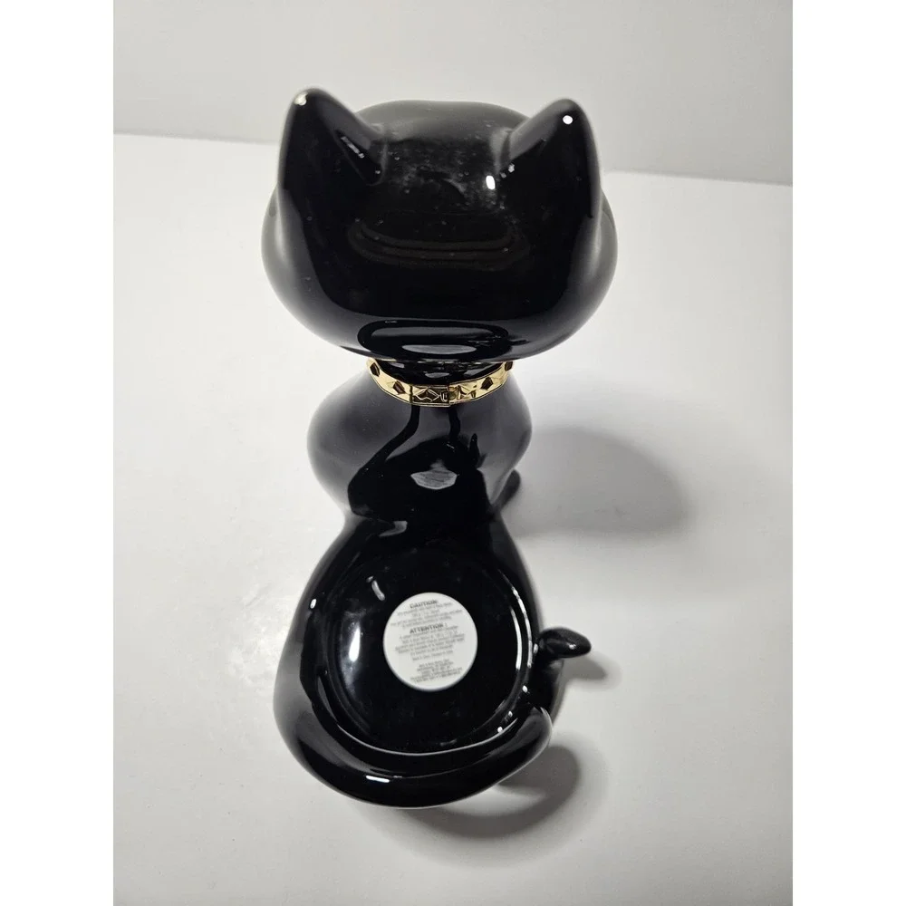 Bath & Body Works Halloween Black Cat Green Jewel Eyes Single Wick Candle Holder